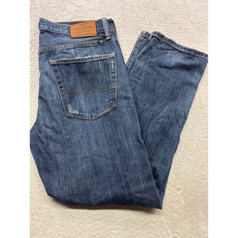 Lucky Brand 221 Straight Leg Blue Denim Jeans Mens 32x30 Medium Wash